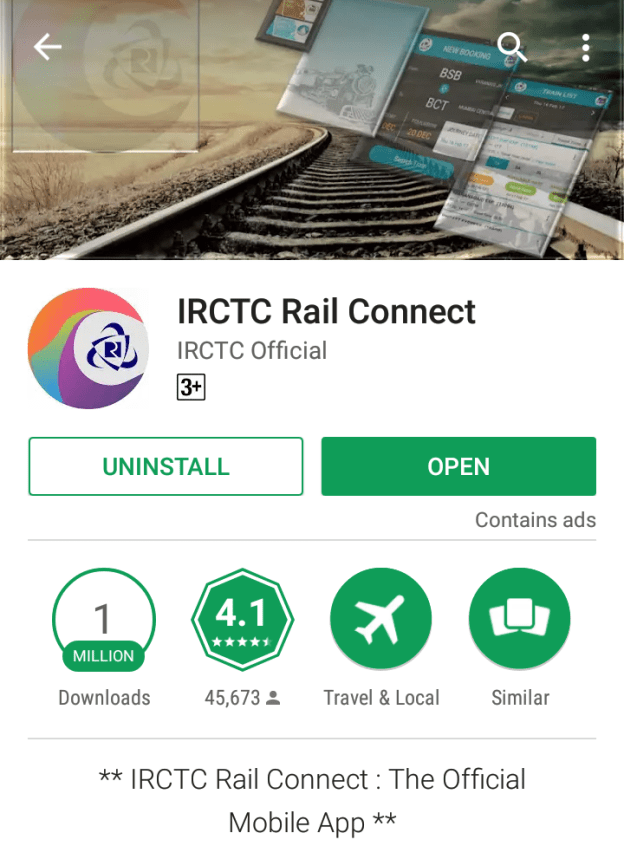 Irctc rail connect app for pc